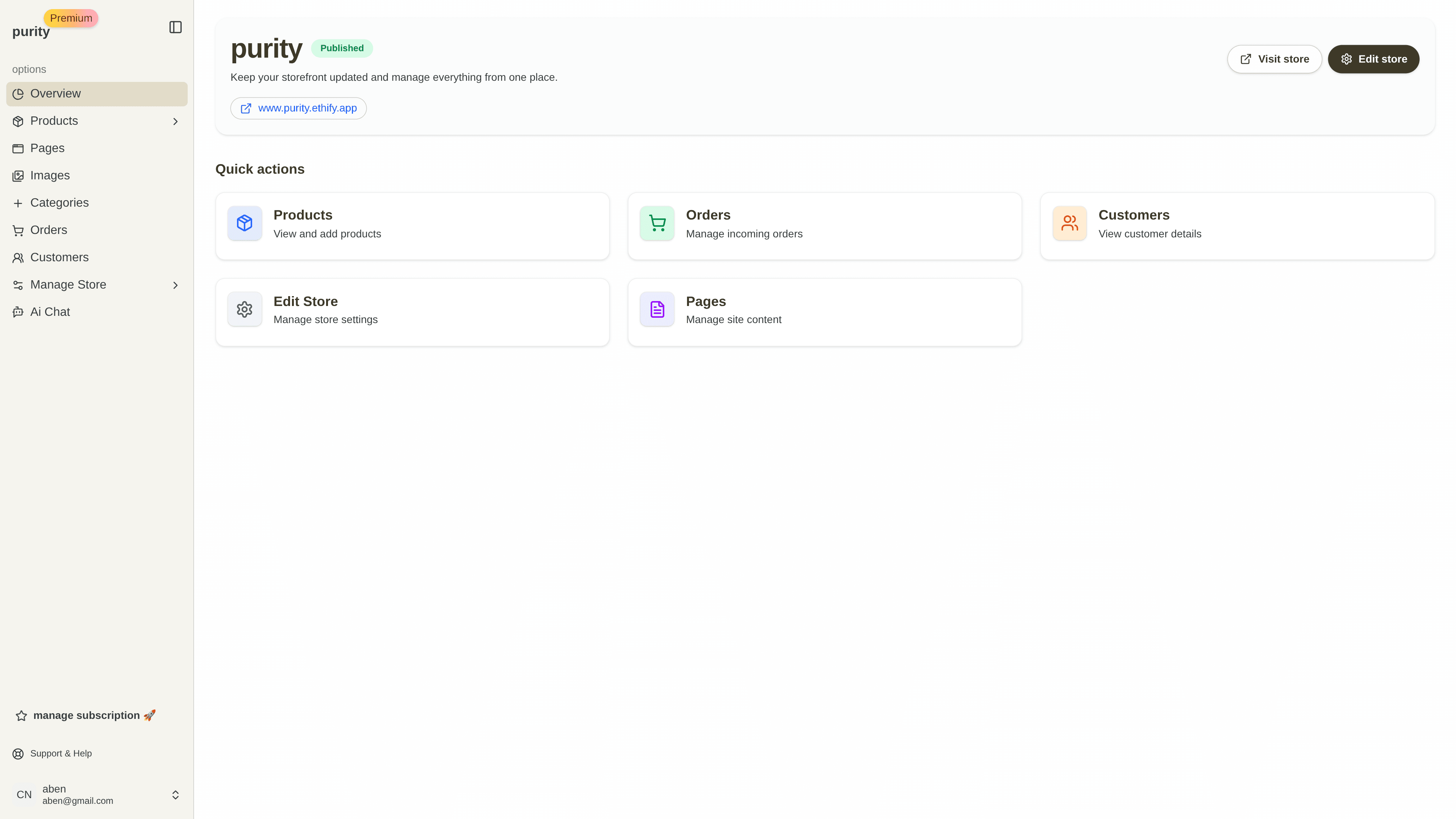 Overview dashboard preview